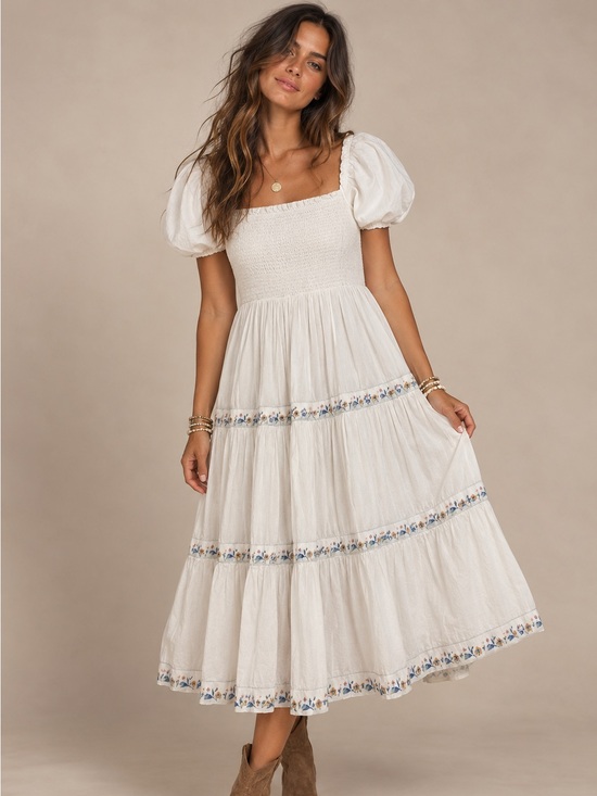 Rachel Zoe Dresses & Skirts - Rachel Zoe Smocked Cottage Core Midi Dress